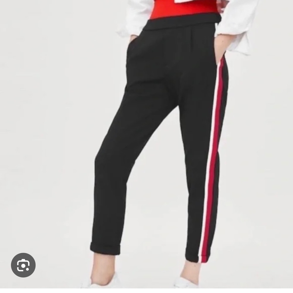 Zara Navy Blue 🔵Pants with Red and White Stripes